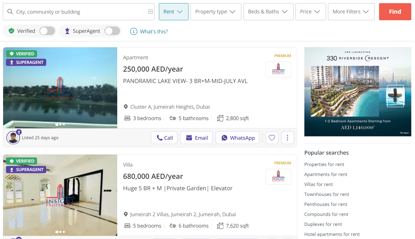 property finder dubai screenshot